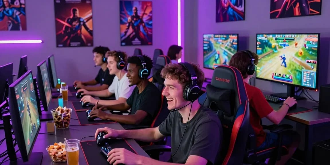 Exciting gaming session with friends enjoying hitclub multiplayer action in a vibrant, immersive environment.