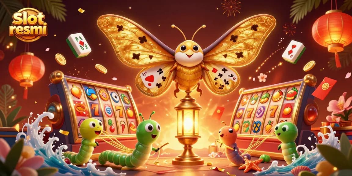 Engage in thrilling gameplay at slot resmi with vibrant reels and majestic casino-themed imagery.