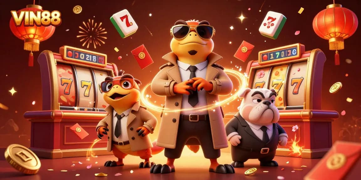 Experience the thrilling VIP entrance at VIN88 casino with raptors in disguise amidst vibrant gaming elements.