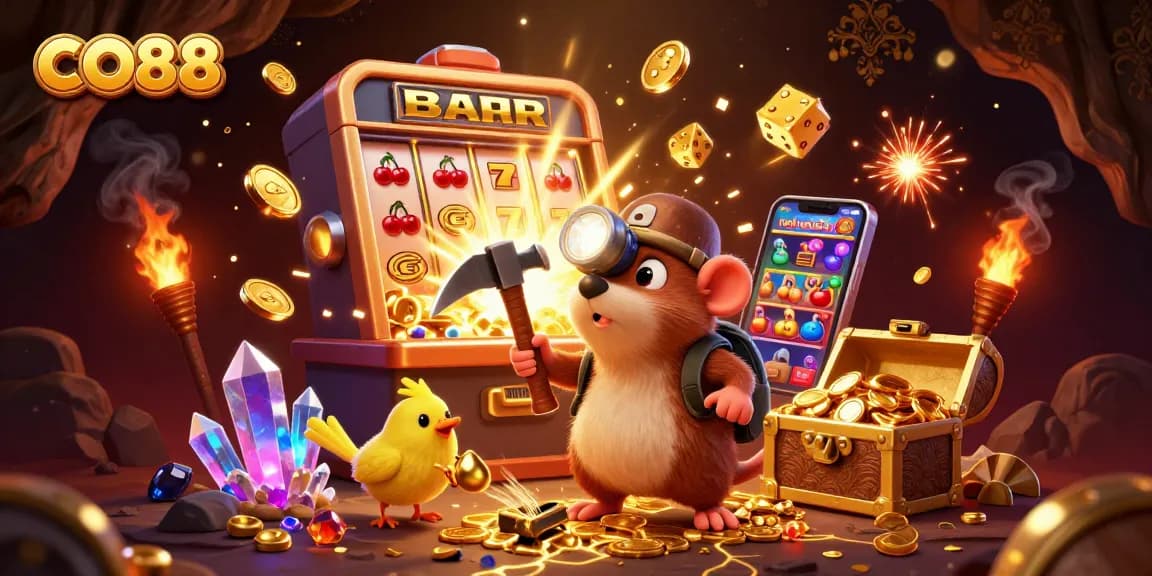 Join the adventure with CO88 as a treasure hunter mole explores a dazzling casino world full of jackpots and gold!