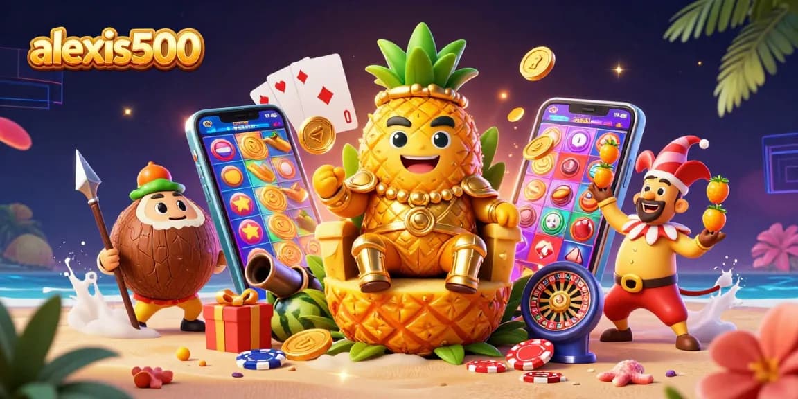 Spin the reels with alexis500 for dynamic gameplay in a vibrant casino beach setting.