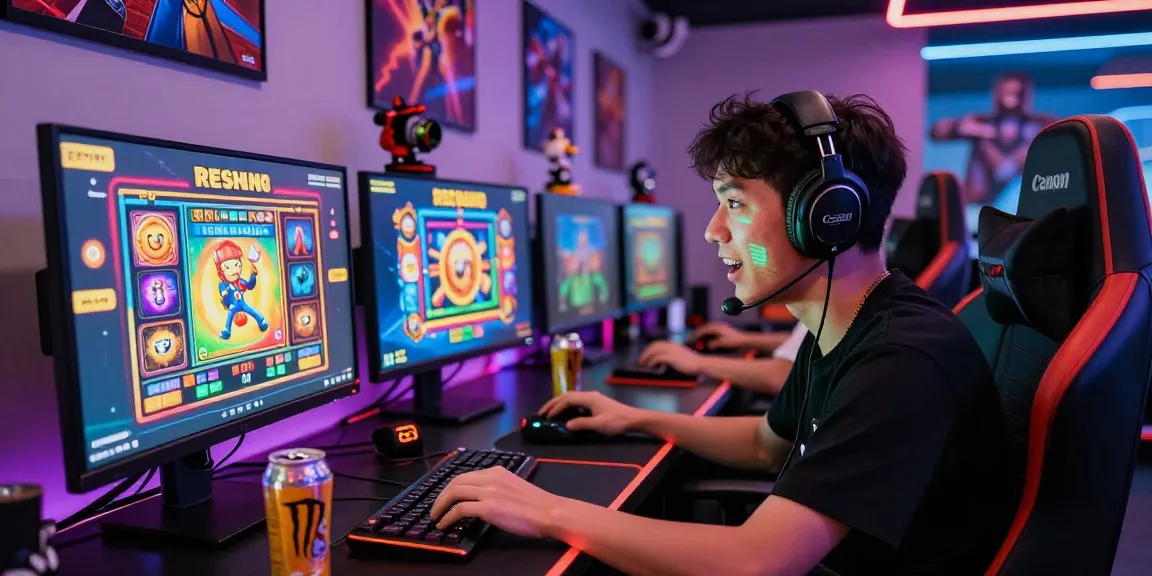 Player experiencing the thrill of slot online resmi in an engaging online gaming setup with vibrant graphics and modern equipment.