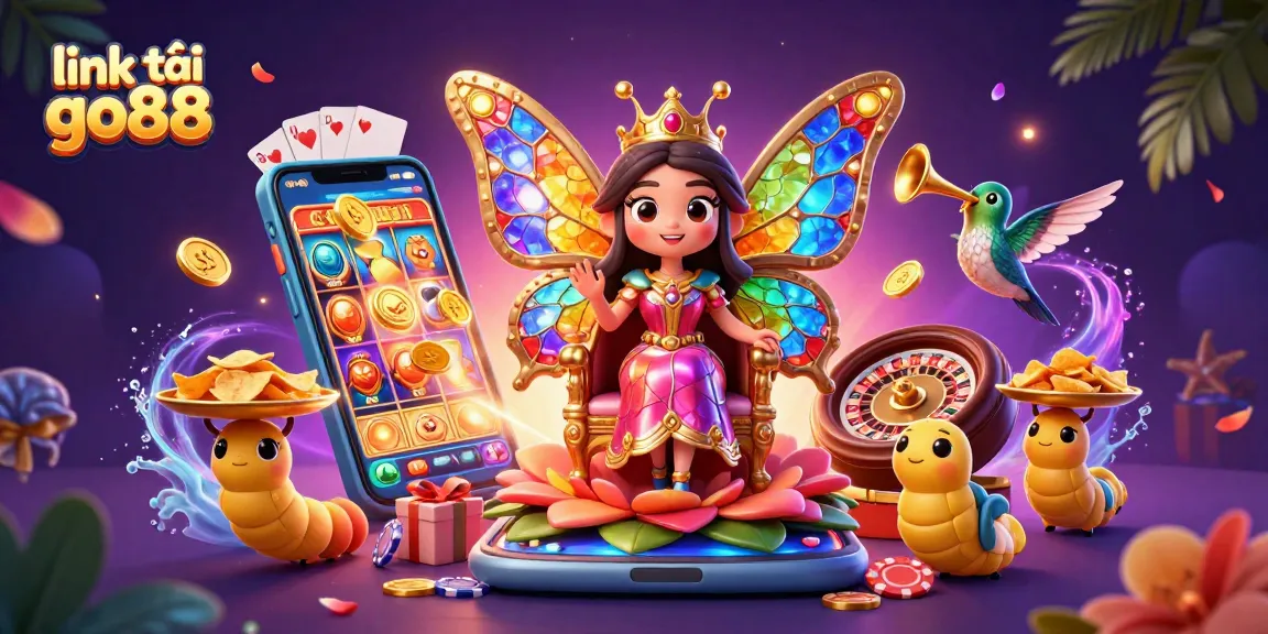 Experience the excitement of gaming with link tải go88 in a vibrant fantasy casino scene.