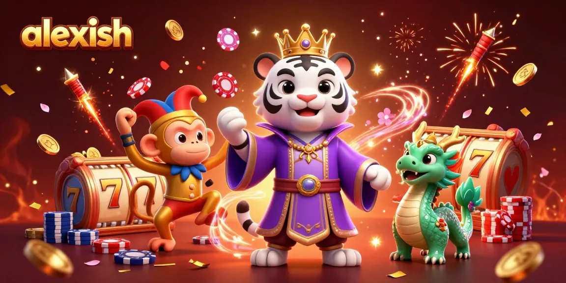 Engage in thrilling games with alexish's vibrant 3D casino illustration, showcasing excitement and fun.