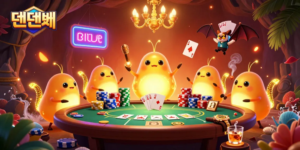 Engage in thrilling games at 텐텐벳 with vibrant scenes of poker excitement and dynamic casino elements.
