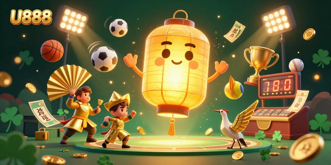 U888 sports betting scene with golden characters, dynamic sports elements, and immersive casino atmosphere.