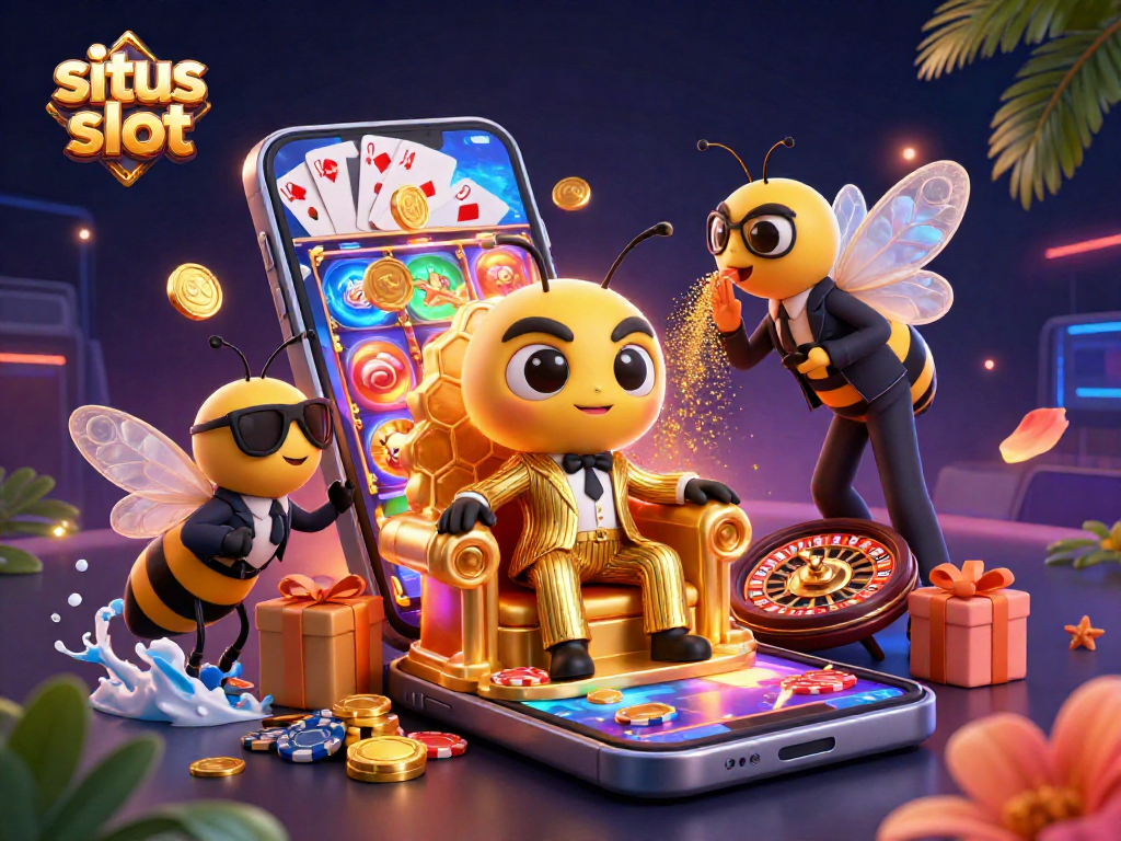 Menangkan pengalaman bermain situs slot dengan ilustrasi 3D yang penuh warna dan aksi di latar belakang yang menarik.