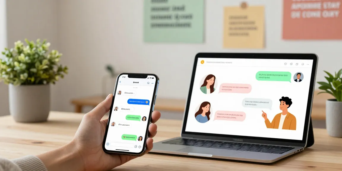 Engaging users chatting on شات تعب interface in a cozy workspace.