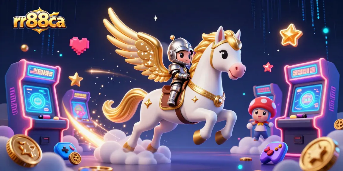 Experience epic gameplay at rr88ca with vivid arcade and casino elements in a magical scene.