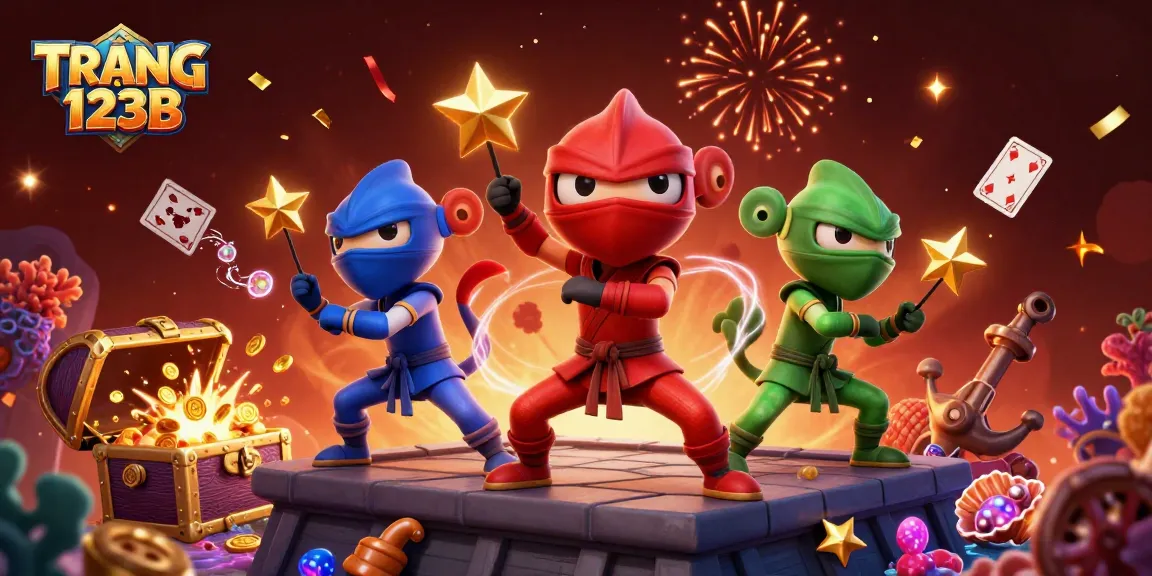 Engage with TRANG CHỦ 123B's thrilling casino experience featuring dynamic chameleon characters.