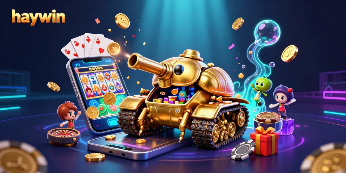 Haywin's dynamic gaming experience comes alive with a 3D cartoon casino scene filled with excitement.