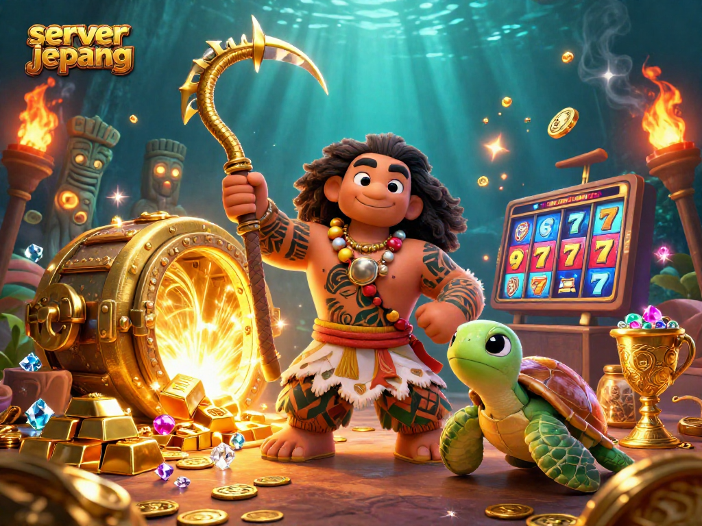 Spin and win with the server jepang slot gaming experience featuring vibrant characters and treasure