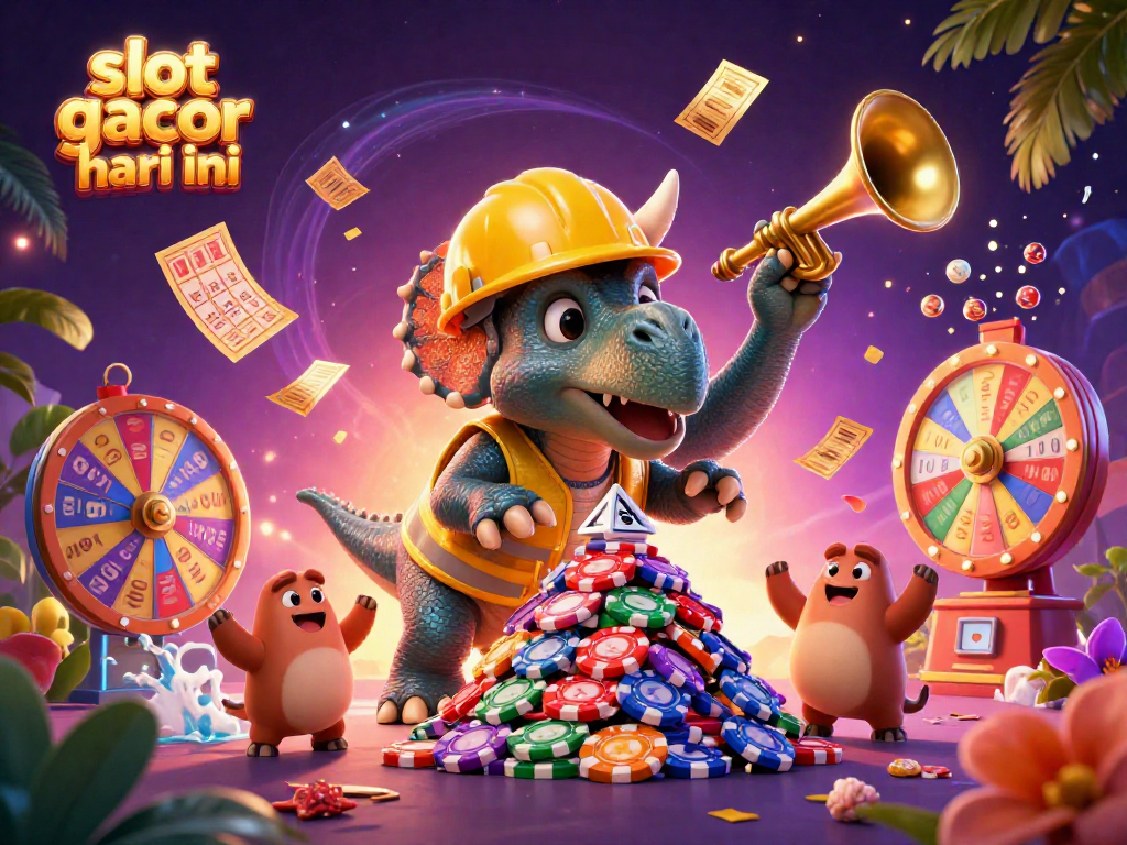 Play and win at slot gacor hari ini, celebrating jackpots with vibrant casino elements.