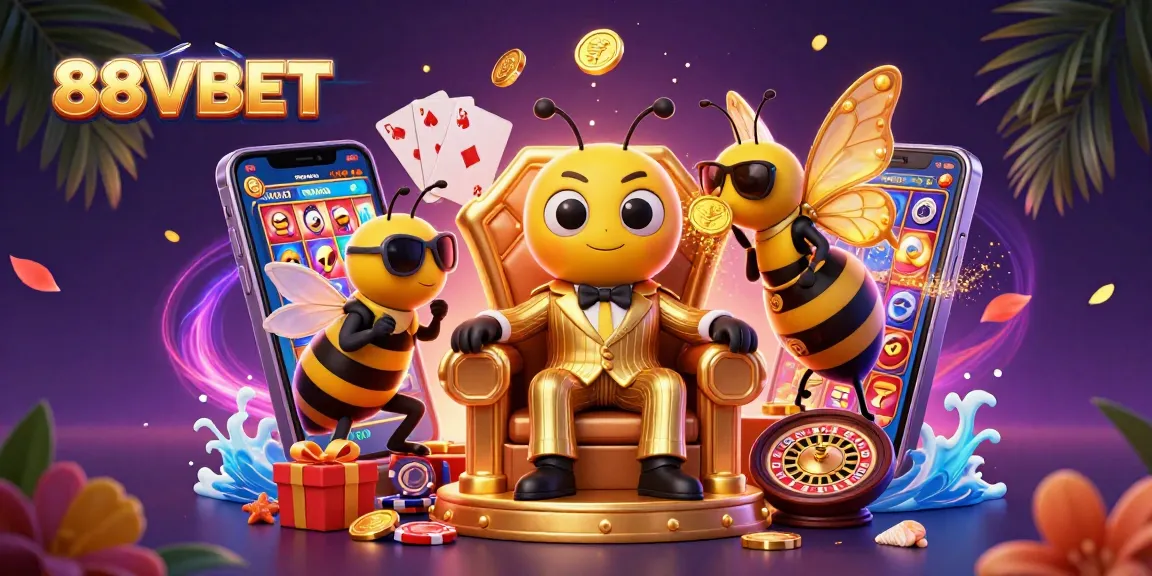 Experience the excitement of 88VBET as characters engage in a vibrant casino scene filled with action.