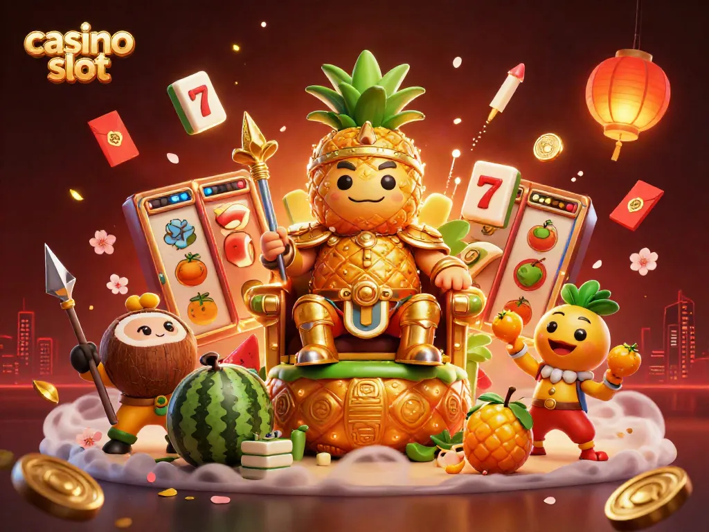 Experience the vibrant world of casino slots with our ultra-detailed 3D illustration showcasing colorful characters and elements.