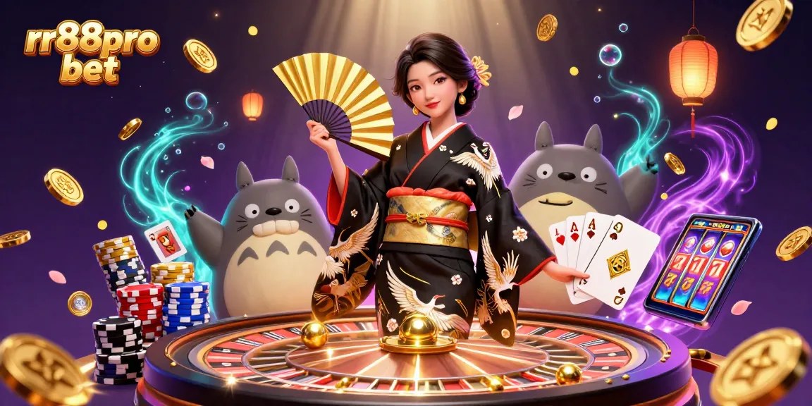 Experience the excitement of rr88pro bet with a vibrant 3D casino scene featuring traditional elements and dynamic game actions.