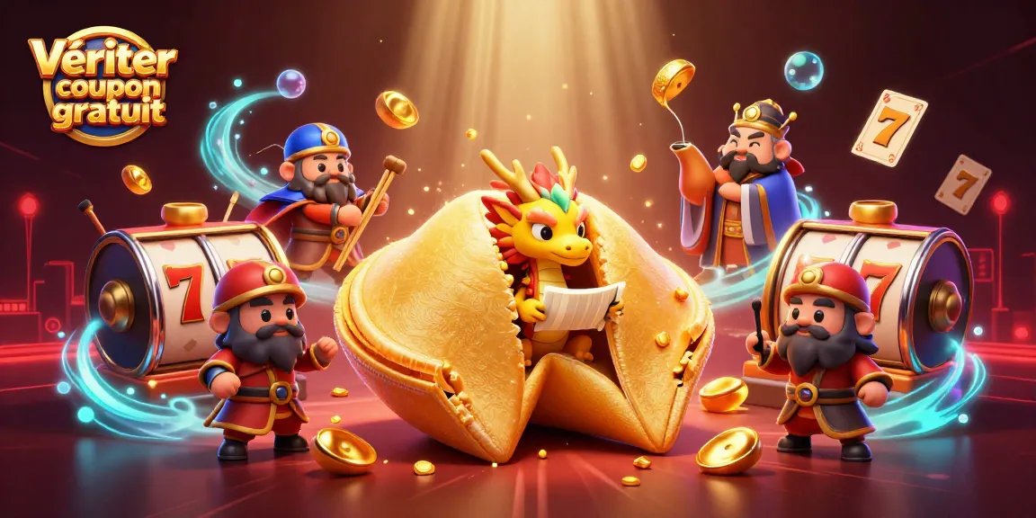 Vérifier coupon gratuit avec des personnages de casino interactifs entourés d'éléments de jeu dynamiques.