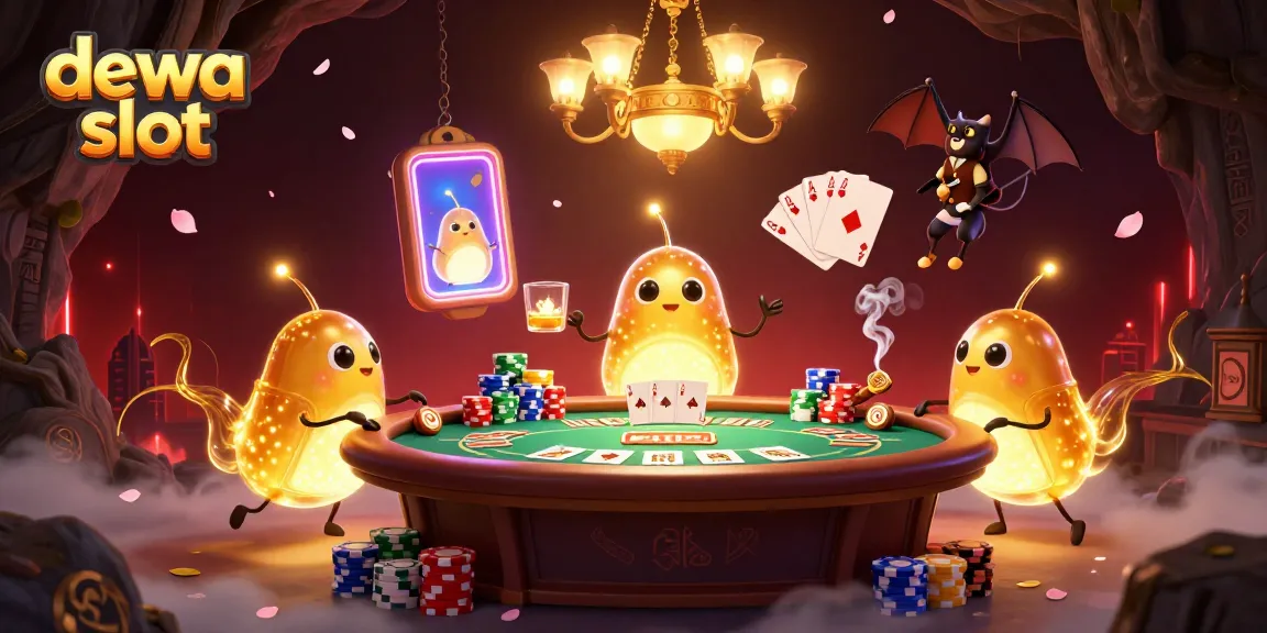 Rasakan keseruan dewa slot dengan ilustrasi tim glowworm dengan suasana kasino yang memukau.