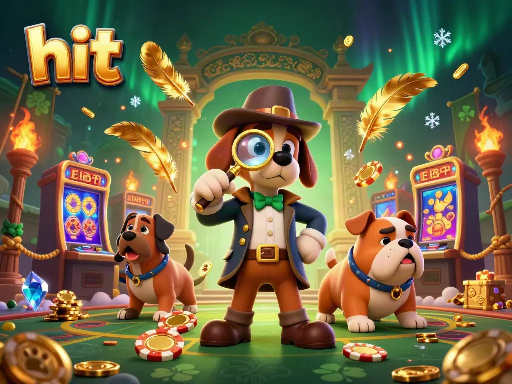 Hit the jackpot with a 3D cartoon detective and bulldog uncovering casino treasures along with dynamic game visuals.