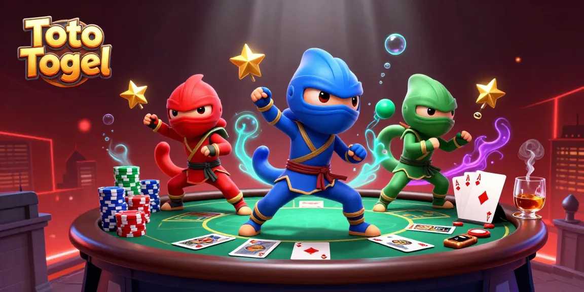 Toto Togel: Tim ninja chameleon 3D bertarung di kasino dengan poker dan chip