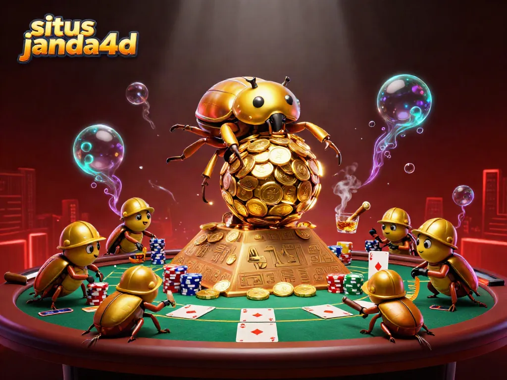 Gulirkan kemenangan di situs janda4d dengan simbol permainan di latar belakang.