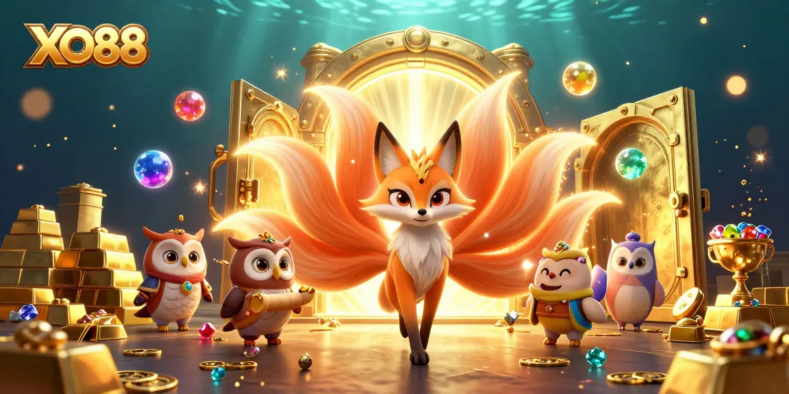 Play exciting games at XO88 with a dazzling nine-tailed fox and treasures.