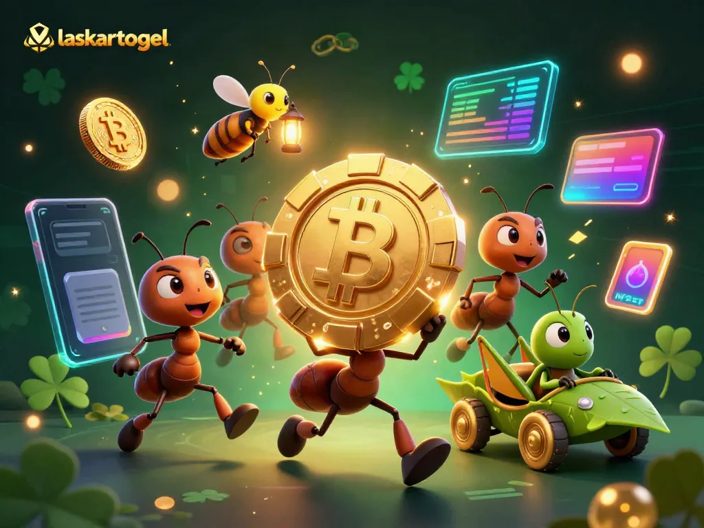 Experience the dynamic heist at laskartogel featuring ants, poker chips, and crypto coins.