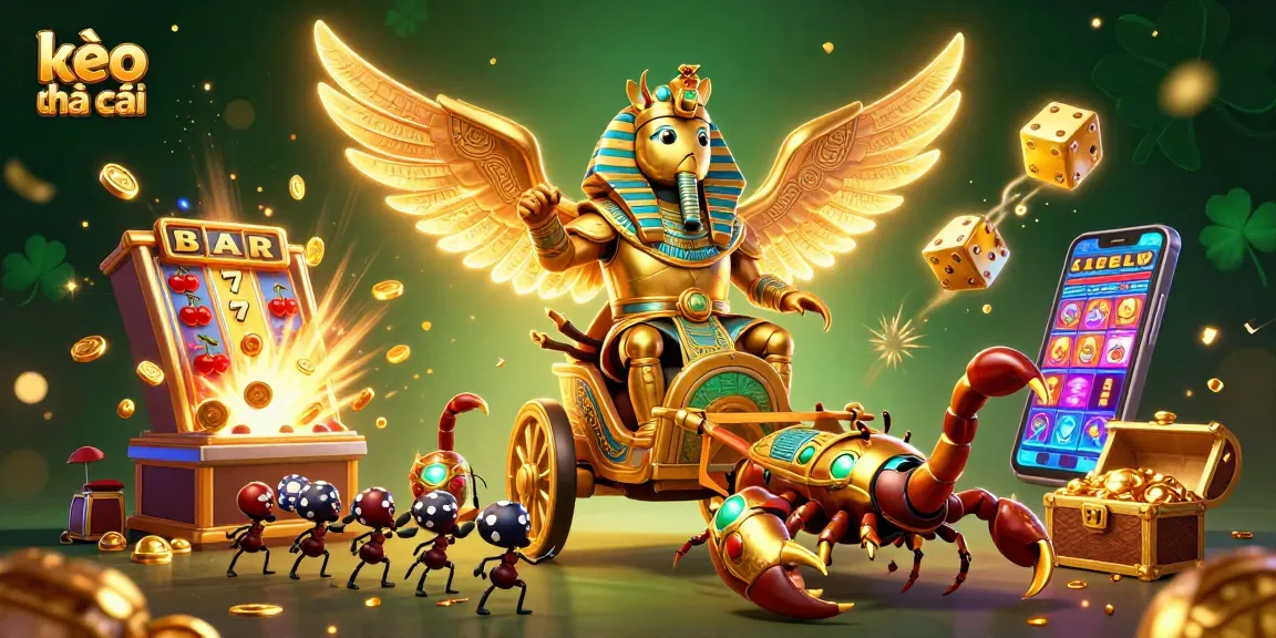 Engage with kèo nhà cái and bet on thrilling casino games in this vibrant illustration.