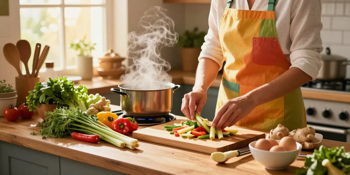 Healthy cooking with fresh ingredients, featuring เว็บสล็อต products like ginger and lemongrass