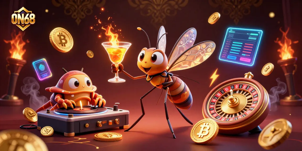 Try your luck at ON68 with vibrant casino elements and unique characters in action!