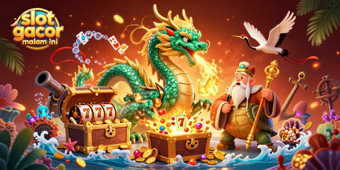 Raih kemenangan dalam slot gacor malam ini dengan pemandangan fantastis dari naga jade dan simbol permainan.