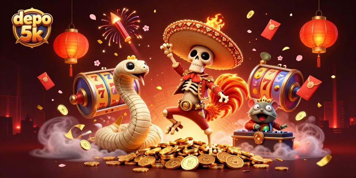 Experience exciting wins with depo 5k in a vibrant 3D casino illustration.
