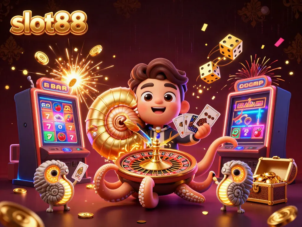 Slot88 menang besar dengan jackpot yang menggiurkan dan simbol cerah di kasino.