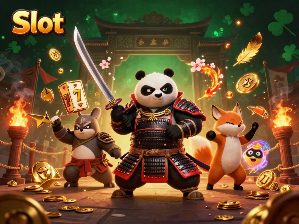 Menggoda keberuntungan slot dengan panda samurai, rubah ninja, dan tanuki roh dalam arena perjudian yang megah.