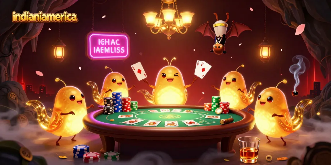 Experience vibrant gaming at indianiamerica with glowworms lighting up a unique casino scene.