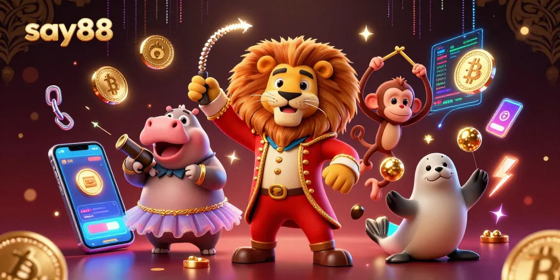 Experience thrilling casino action with say88 featuring vibrant characters and crypto elements.
