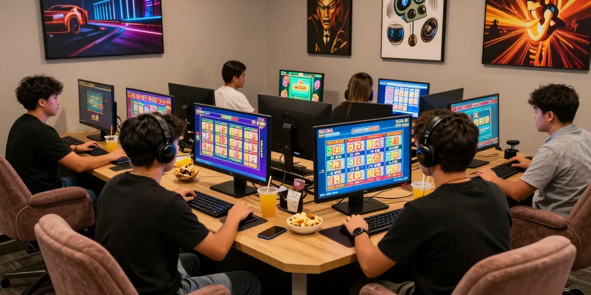 Engaged players at ngamenjitu online gaming platform enjoying togel and slots.