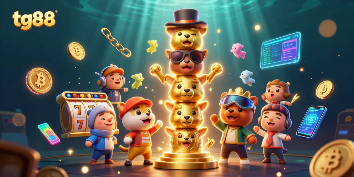Engage with the vibrant tg88 casino scene showcasing joyous totem characters and varied slot game elements.