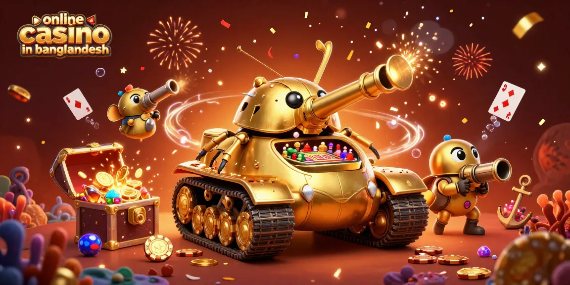 Experience the excitement at the online casino in bangladesh with vibrant 3D casino elements and celebrations.