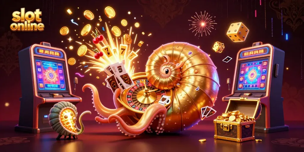 Experience thrilling slot online action with a giant nautilus roulette and shining gold.