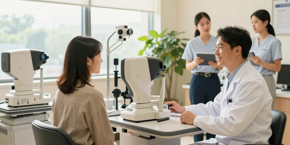 Patient consultation at SNU Eye Clinic in Korea, focusing on eye care and advanced treatments.