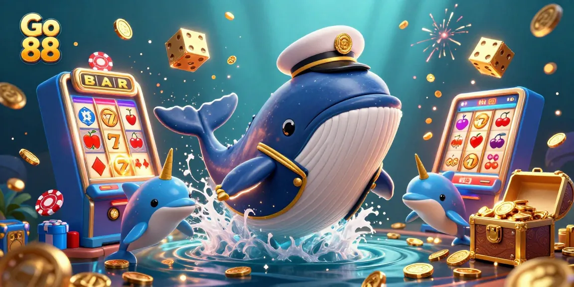 Experience a thrilling jackpot win with Go 88 in this vibrant underwater casino scene filled with excitement.