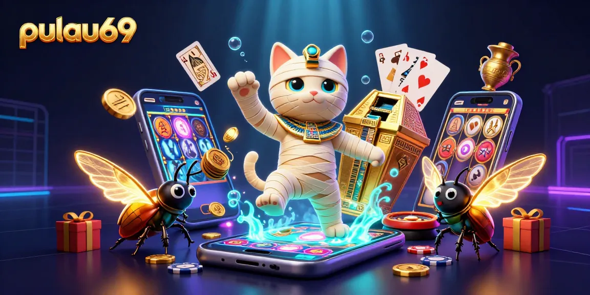 Pulau69 brings an exciting Egyptian-themed gaming experience with vibrant slot games, mummy characters, and golden treasures.