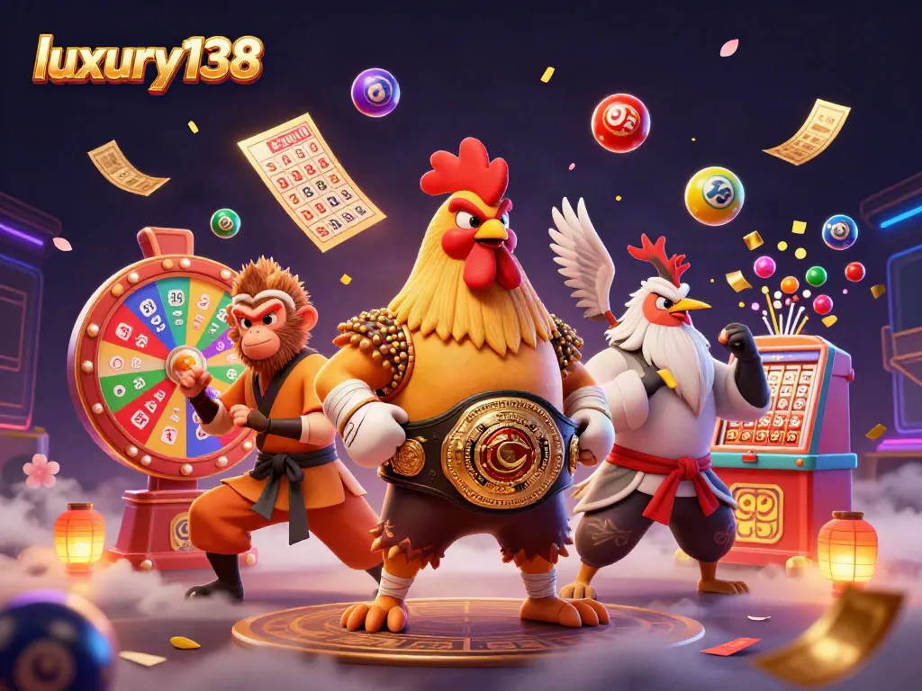 Experience thrilling gameplay at luxury138 with vibrant lottery balls and colorful bingo elements.