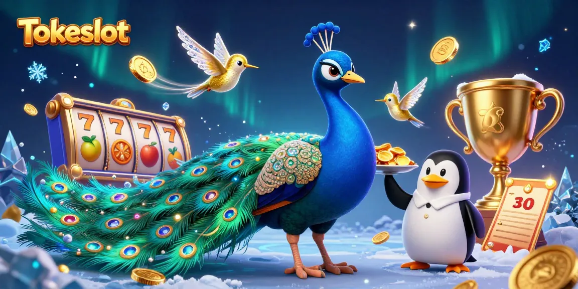 Tokeslot engages players with its vibrant slot reels and exciting jackpot symbols, showcasing captivating gaming experiences.