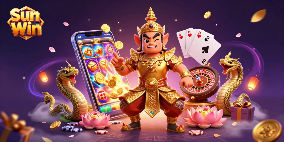 Sun Win captivates players with vibrant casino elements, showcasing thrilling slot games and mystical characters.
