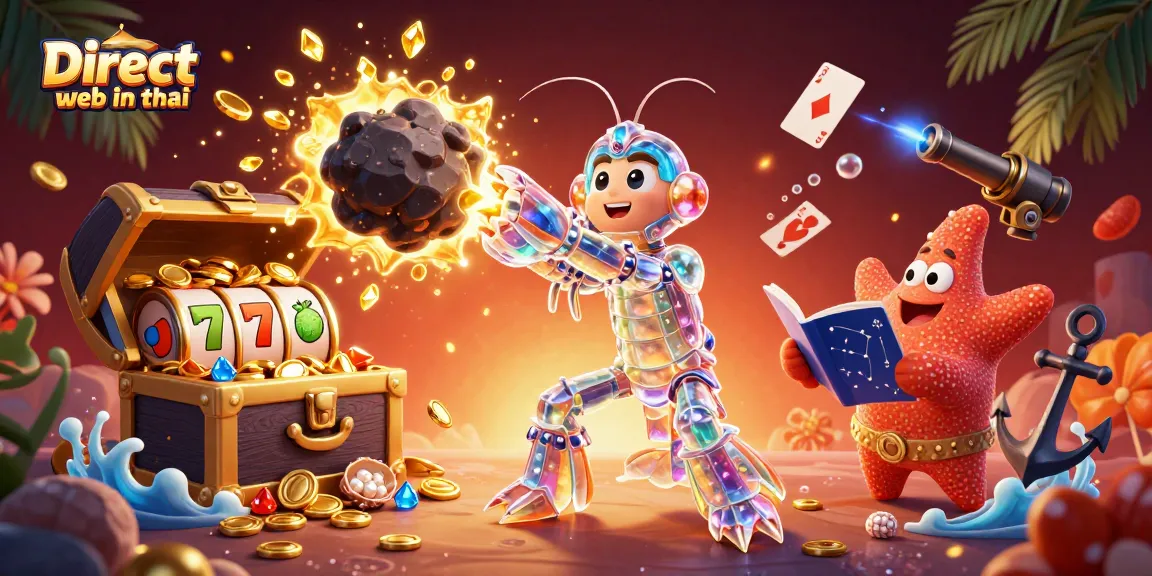 Engage in exciting slots with Direct web in thai; vibrant treasures and galactic characters collide in a thrilling casino adventure.