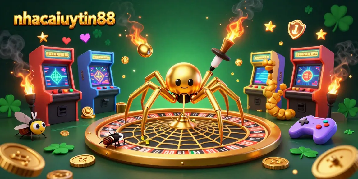 Engage in thrilling bets at nhacaiuytin88's unique casino experience with a vibrant roulette-themed illustration.