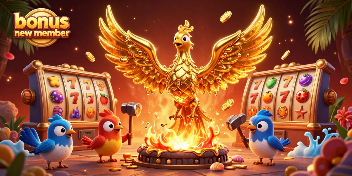 Experience the exciting bonus new member offer in this vibrant 3D casino illustration.