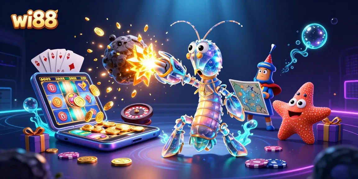 Experience thrilling gaming at wi88 with a galactic samurai, coins, and spinning slots!